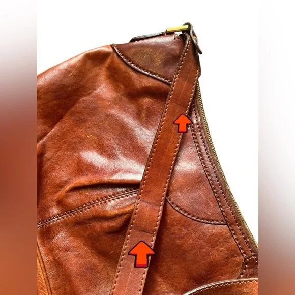 The Bridge Vintage Brown Leather Shoulder / Crossbody Bag - Picture 5 of 16